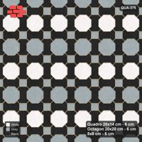 Interlock (Pasco) 20x14 cm · QUA-375 · Quadro-Octagon-8x8 grid, striped octagon rows (Tuxedo), no kerb