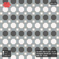 Interlock (Pasco) 20x14 cm · QUA-384 · Quadro-Octagon-8x8 grid, striped octagon rows (Monochrome), no kerb