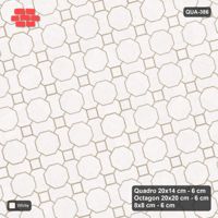 Interlock (Pasco) 20x14 cm · QUA-386 · Quadro-Octagon-8x8 grid, uniform roles, 15 deg (Pure White), Kerb 25B kerb