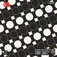 Interlock (Pasco) 20x14 cm · QUA-387 · Quadro-Octagon-8x8 grid, striped octagon rows, 22 deg (Contrast), no kerb