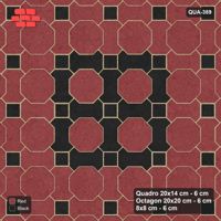 Interlock (Pasco) 20x14 cm · QUA-389 · Quadro-Octagon-8x8 grid, accent Quadro ring (Red & Black), Kerb 42H kerb
