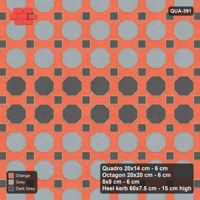 Interlock (Pasco) 20x14 cm · QUA-391 · Quadro-Octagon-8x8 grid, feature octagon band (Sunset Slate), Heel kerb 75x150x600 kerb