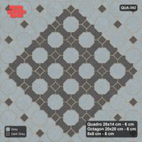 Interlock (Pasco) 20x14 cm · QUA-392 · Quadro-Octagon-8x8 grid, accent Quadro ring, 45 deg (Charcoal Edge), Kerb 25B kerb