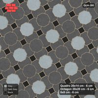 Interlock (Pasco) 20x14 cm · QUA-395 · Quadro-Octagon-8x8 grid, chequered octagons, 30 deg (Graphite Scale), Kerb 38B kerb