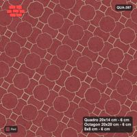 Interlock (Pasco) 20x14 cm · QUA-397 · Quadro-Octagon-8x8 grid, uniform roles, 60 deg (Terracotta Red), Kerb 38H kerb