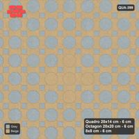 Interlock (Pasco) 20x14 cm · QUA-399 · Quadro-Octagon-8x8 grid, diamond octagon feature (Warm Grey), no kerb