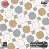 Interlock (Pasco) 20x14 cm · QUA-407 · Quadro-Octagon-8x8 grid, diagonal octagon tones, 22 deg (Coastal), Kerb 25H kerb