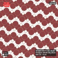 Interlock (Pasco) 20x14 cm · QUA-408 · Quadro-Octagon-8x8 grid, chequered Quadros, 35 deg (Burgundy & Ivory), no kerb
