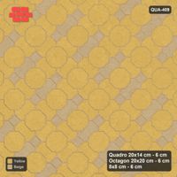 Interlock (Pasco) 20x14 cm · QUA-409 · Quadro-Octagon-8x8 grid, alternating Quadro files, 45 deg (Desert Sun), Kerb 42F kerb