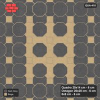 Interlock (Pasco) 20x14 cm · QUA-410 · Quadro-Octagon-8x8 grid, accent Quadro ring (Stone & Earth), Kerb 40F kerb