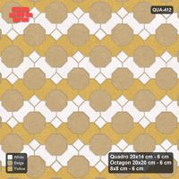Interlock (Pasco) 20x14 cm · QUA-412 · Quadro-Octagon-8x8 grid, chequered Quadros, 45 deg (Golden Sand), Kerb 25F kerb