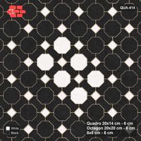 Interlock (Pasco) 20x14 cm · QUA-414 · Quadro-Octagon-8x8 grid, octagon medallion, 45 deg (Contrast), no kerb
