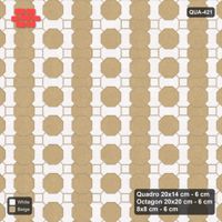 Interlock (Pasco) 20x14 cm · QUA-421 · Quadro-Octagon-8x8 grid, alternating Quadro files (Ivory & Sand), no kerb