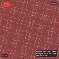 Interlock (Pasco) 20x14 cm · QUA-424 · Quadro-Octagon-8x8 grid, uniform roles, 75 deg (Terracotta Red), Kerb 40B kerb
