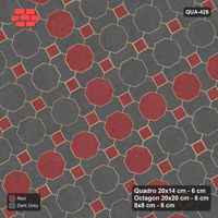 Interlock (Pasco) 20x14 cm · QUA-426 · Quadro-Octagon-8x8 grid, octagon cross, 30 deg (Rust & Charcoal), no kerb