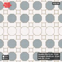 Interlock (Pasco) 20x14 cm · QUA-430 · Quadro-Octagon-8x8 grid, feature octagon band (Salt & Pepper), Kerb 54H kerb