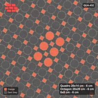 Interlock (Pasco) 20x14 cm · QUA-432 · Quadro-Octagon-8x8 grid, octagon medallion, 60 deg (Ember), no kerb