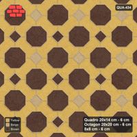Interlock (Pasco) 20x14 cm · QUA-434 · Quadro-Octagon-8x8 grid, chequered cubes, 45 deg (Harvest Gold), Kerb 38B kerb