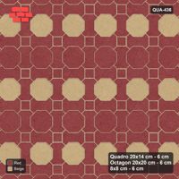 Interlock (Pasco) 20x14 cm · QUA-436 · Quadro-Octagon-8x8 grid, striped octagon rows (Terracotta), Kerb 42F kerb