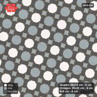 Interlock (Pasco) 20x14 cm · QUA-438 · Quadro-Octagon-8x8 grid, chequered octagons, 75 deg (Monochrome), no kerb