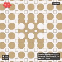 Interlock (Pasco) 20x14 cm · QUA-448 · Quadro-Octagon-8x8 grid, centre medallion (Ivory & Sand), Kerb 25B kerb