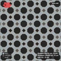 Interlock (Pasco) 20x14 cm · QUA-449 · Quadro-Octagon-8x8 grid, chequered cubes, 45 deg (Graphite Scale), Kerb 25F kerb