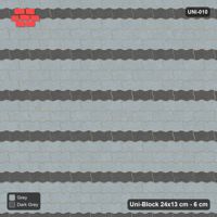 Interlock (Pasco) 24x13 cm · UNI-010 · Horizontal accent courses (1 in 4), straight lay