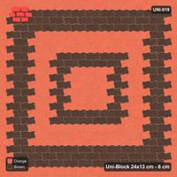 Interlock (Pasco) 24x13 cm · UNI-019 · Concentric square rings 30 cm, straight lay