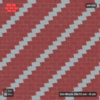 Interlock (Pasco) 24x13 cm · UNI-020 · Diagonal accent stripes (1 in 4), straight lay, kerb frame