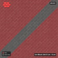 Interlock (Pasco) 24x13 cm · UNI-021 · Diagonal central feature band, 45-degree lay, kerb frame