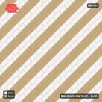 Interlock (Pasco) 24x13 cm · UNI-024 · Diagonal accent courses (2 in 4), 45-degree lay