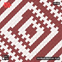 Interlock (Pasco) 24x13 cm · UNI-029 · Concentric diamond rings 24 cm, 45-degree lay, kerb frame