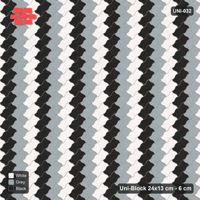 Interlock (Pasco) 24x13 cm · UNI-032 · Square-on stripes cycling 3 tones, 45-degree lay