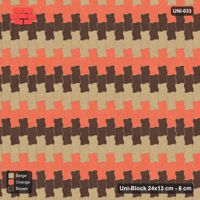 Interlock (Pasco) 24x13 cm · UNI-033 · Horizontal stripes cycling 3 tones, quarter-turn lay