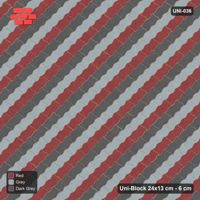 Interlock (Pasco) 24x13 cm · UNI-036 · Diagonal stripes cycling 3 tones, 45-degree lay, kerb frame