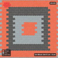 Interlock (Pasco) 24x13 cm · UNI-039 · Concentric square rings 36 cm, straight lay
