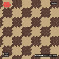 Interlock (Pasco) 24x13 cm · UNI-043 · Diamond checkerboard of 3-piece cells, 45-degree lay
