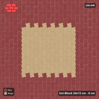 Interlock (Pasco) 24x13 cm · UNI-048 · Central square medallion, quarter-turn lay, kerb frame
