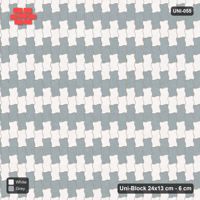 Interlock (Pasco) 24x13 cm · UNI-055 · Checkerboard, 2-course cells, quarter-turn lay, kerb frame (Salt & Pepper)
