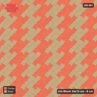 Interlock (Pasco) 24x13 cm · UNI-061 · Checkerboard of 2x2 piece blocks, 45-degree lay (Clay Court)