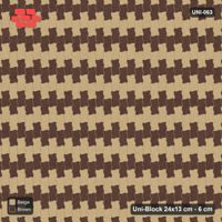 Interlock (Pasco) 24x13 cm · UNI-063 · Checkerboard, 2-course cells, quarter-turn lay (Sandstone)