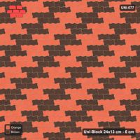 Interlock (Pasco) 24x13 cm · UNI-077 · Checkerboard of 2x2 piece blocks, straight lay (Burnt Clay)