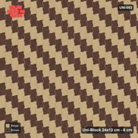 Interlock (Pasco) 24x13 cm · UNI-083 · Piece-by-piece checkerboard, quarter-turn lay (Sandstone)