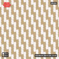 Interlock (Pasco) 24x13 cm · UNI-084 · Checkerboard of 2-piece pairs, quarter-turn lay (Ivory & Sand)