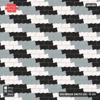 Interlock (Pasco) 24x13 cm · UNI-093 · Three-tone diagonal cycle, 2x2 cells, straight lay, kerb frame (Tuxedo)