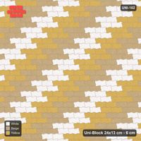Interlock (Pasco) 24x13 cm · UNI-102 · Three-tone checkerboard of 2x2 piece blocks, straight lay (Golden Sand)