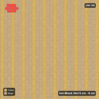 Interlock (Pasco) 24x13 cm · UNI-105 · Alternating vertical courses (1-2), quarter-turn lay (Desert Sun)