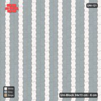 Interlock (Pasco) 24x13 cm · UNI-121 · Alternating vertical courses (1-2), quarter-turn lay (Coastal)