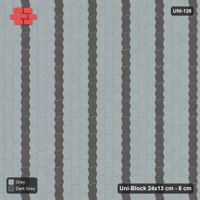 Interlock (Pasco) 24x13 cm · UNI-126 · Alternating vertical courses (1-1-1-1), quarter-turn lay (Charcoal Edge)