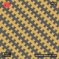 Interlock (Pasco) 24x13 cm · UNI-132 · Alternating counter-diagonal columns, 2 wide, 45-degree lay (Mustard Slate)